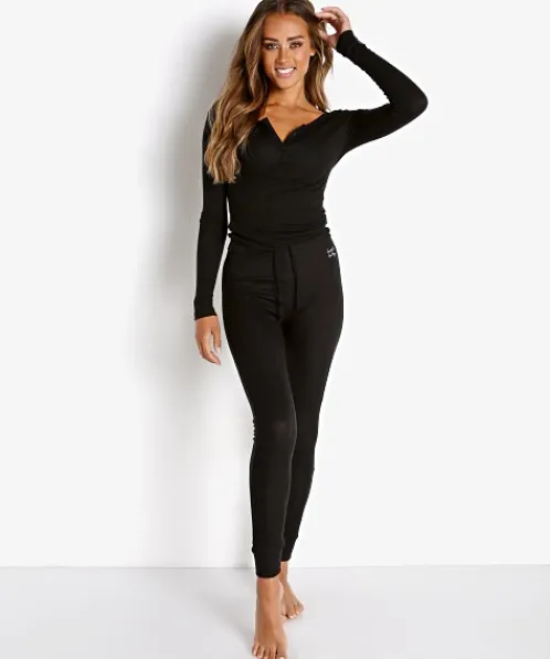 Les Girls Les Boy Pants>s Fine Rib Lounge Pant Black
