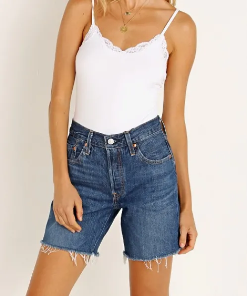 Levi's Shorts>501 Mid Thigh Short Sansome Nights