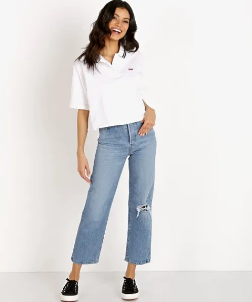 Levi's Tops>Lila Polo White