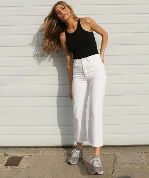 Levi's Pants>Ribcage Straight Ankle Jeans Cloud Over