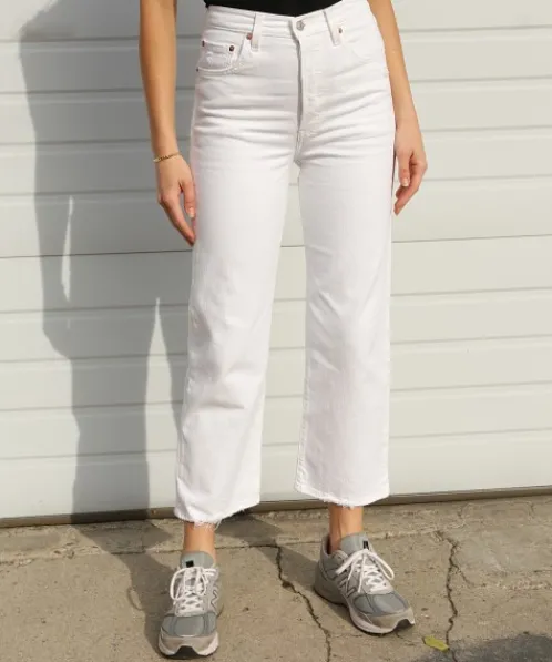 Levi's Pants>Ribcage Straight Ankle Jeans Cloud Over