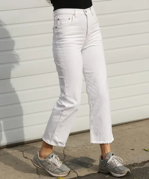 Levi's Pants>Ribcage Straight Ankle Jeans Cloud Over