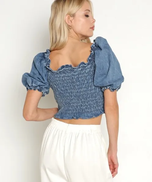 Levi's Tops>Smocked Short Sleeve Blouse Freaky Friday
