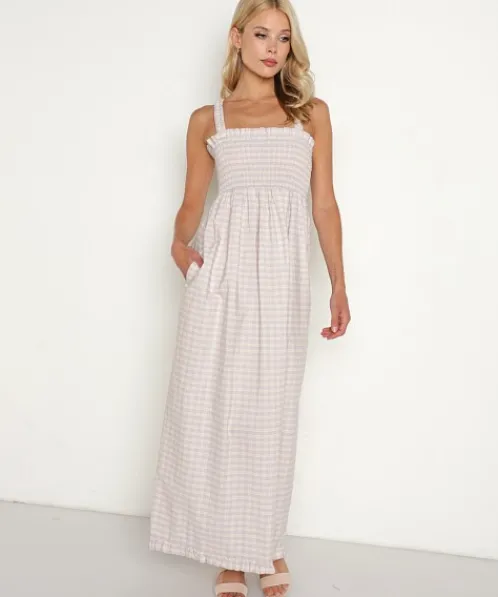 Levi's Dresses>Tanner Scrunchie Dress Bianca Plaid Misty Lilac