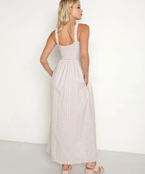 Levi's Dresses>Tanner Scrunchie Dress Bianca Plaid Misty Lilac