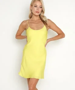 Line & Dot Dresses>Line & Dot Brooke Mini Dress Lemon