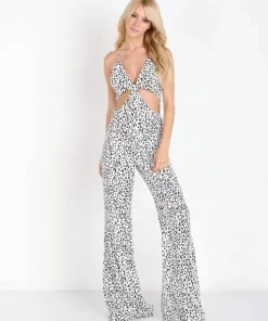 Line & Dot Rompers>Line & Dot Disco Jumpsuit Cookie Cream