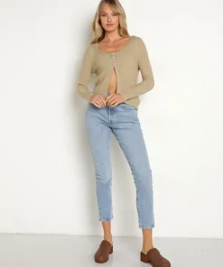 Line & Dot Tops>Line & Dot Kendall Sweater Long Sleeve Top Natural