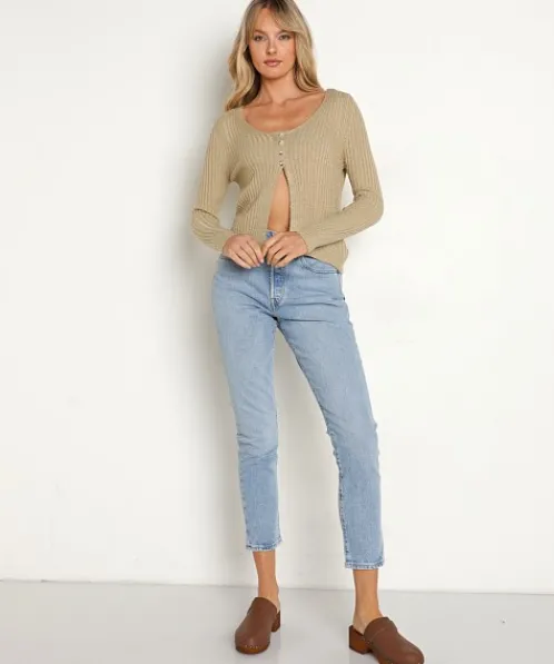 Line & Dot Tops>Line & Dot Kendall Sweater Long Sleeve Top Natural