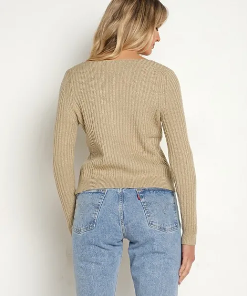 Line & Dot Tops>Line & Dot Kendall Sweater Long Sleeve Top Natural