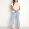 LNA Clothing Tops>Jayde Side Cut out Tee White