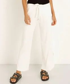 LNA Clothing Pants>Bianca Rib Pant Ivory
