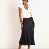LNA Clothing Skirts>Bias Skirt Navy