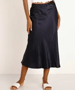 LNA Clothing Skirts>Bias Skirt Navy