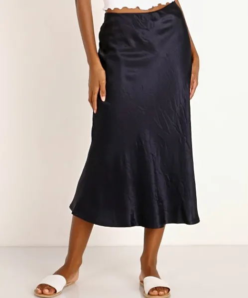 LNA Clothing Skirts>Bias Skirt Navy