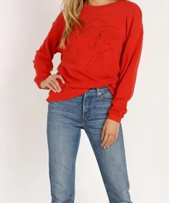 LNA Clothing Knits>Bisous Sweatshirt Poppy Potassium