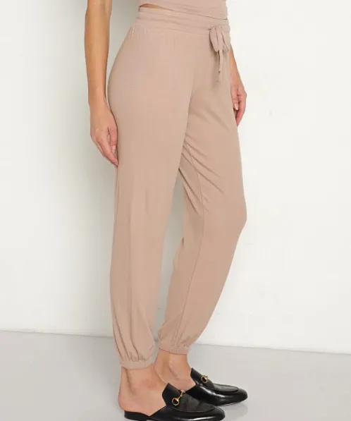 LNA Clothing Pants>Core Ribbed Jogger Nude
