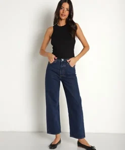 LNA Clothing Tops>Detra Cropped Tank Black