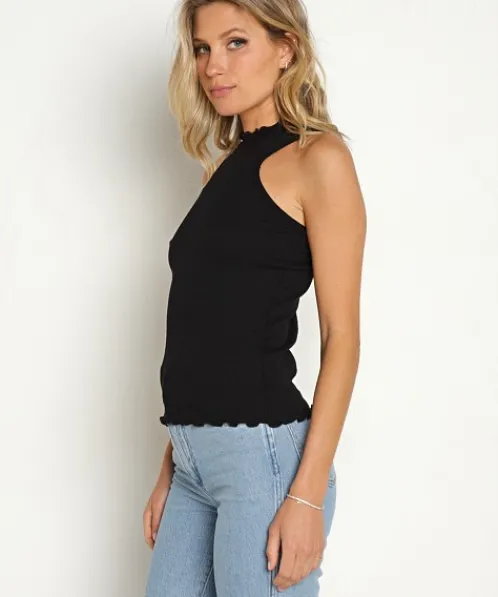 LNA Clothing Tops>Drew Marrow Rib Tank Black