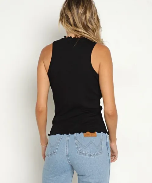 LNA Clothing Tops>Drew Marrow Rib Tank Black