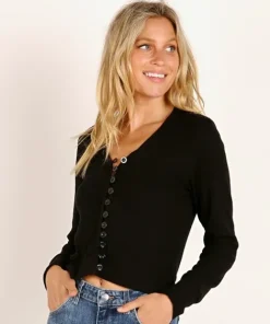 LNA Clothing Knits | Tops>Lana Cardigan Black