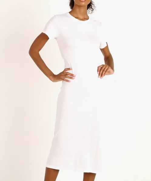 LNA Clothing Dresses>Mayer Tee Dress White