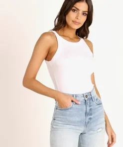 LNA Clothing Tops>Ribbed Dylan Tank White