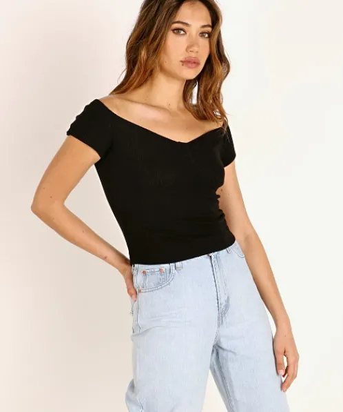 LNA Clothing Tops>Seabra Top Black