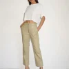 LNA Clothing Pants>Vegan Leather Exposed Zip Pant Olive