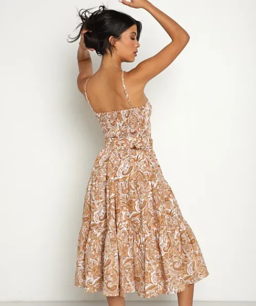 Lusana Dresses>Arlen Midi Dress Cadiz Paisley