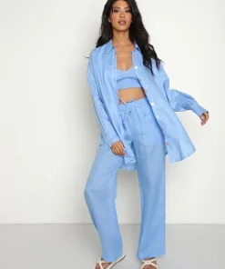Lusana Tops>Jolie Shirt Sheer Bleu