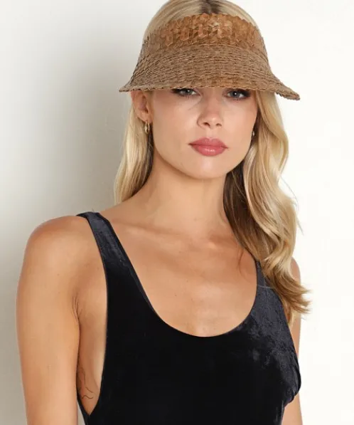 Lusana Accessories>Solid Baha Visor Brown
