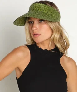 Lusana Accessories | Accessories>Solid Baha Visor Palm Green