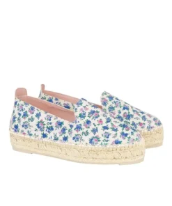 Manebi Flats>X Love Shack Fancy Slipper Platform Blue Jay Song