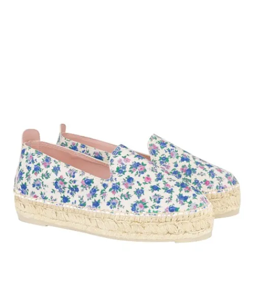 Manebi Flats>X Love Shack Fancy Slipper Platform Blue Jay Song