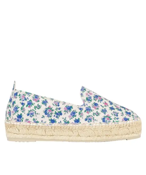 Manebi Flats>X Love Shack Fancy Slipper Platform Blue Jay Song