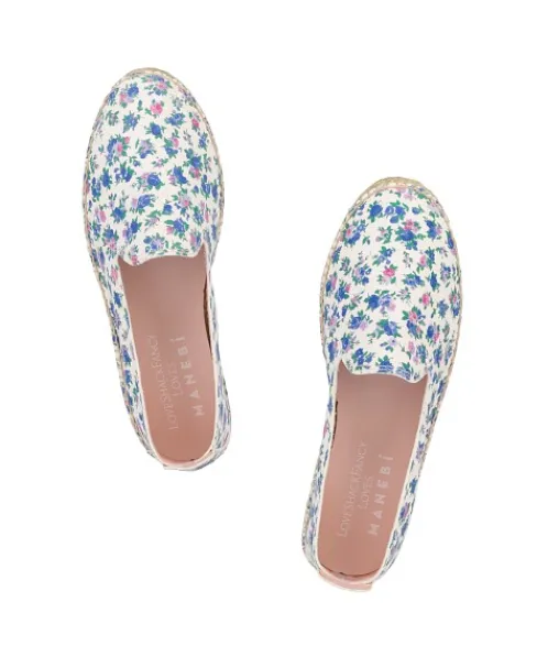Manebi Flats>X Love Shack Fancy Slipper Platform Blue Jay Song