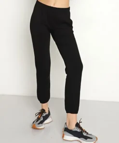 Monrow Pants>Boyfriend Sweat Black