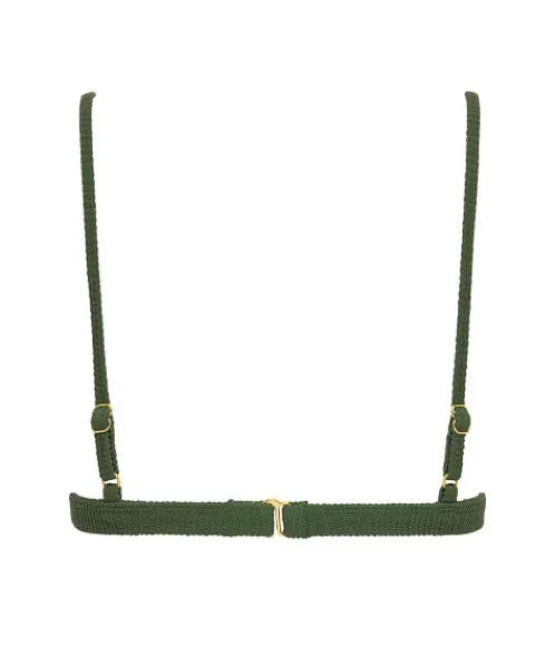 Montce Bikinis>Hunter Triangle Bikini Top Olive Scrunch