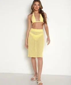 Montce Skirts>Slip Skirt Yellow Crochet