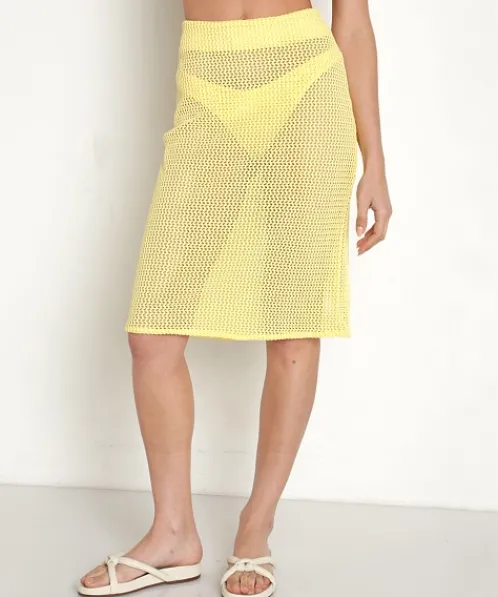 Montce Skirts>Slip Skirt Yellow Crochet