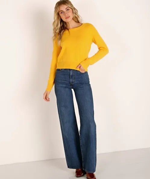 NAADAM Knits | Tops>Cashmere Pullover Sweater Butternut Yellow