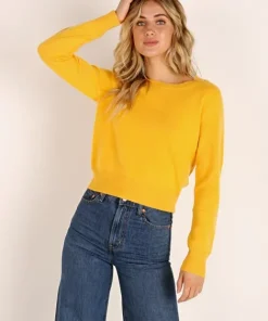 NAADAM Knits | Tops>Cashmere Pullover Sweater Butternut Yellow
