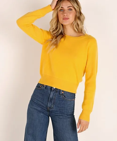 NAADAM Knits | Tops>Cashmere Pullover Sweater Butternut Yellow