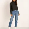 NAADAM Knits | Tops>Cashmere Ribbed Turtleneck Smoke