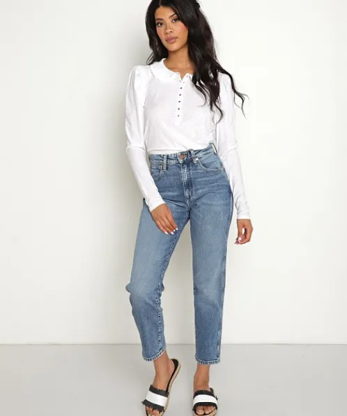 Nation LTD Tops>Dabney Prim And Proper Tee White