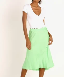 Nation LTD Skirts>Mabel Bias Skirt Electric Lime