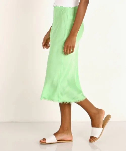 Nation LTD Skirts>Mabel Bias Skirt Electric Lime