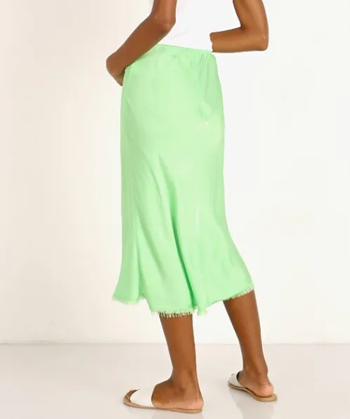 Nation LTD Skirts>Mabel Bias Skirt Electric Lime