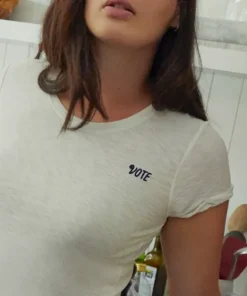 Nation LTD Tops>Vote Collette Classic Rolled Tee Off White